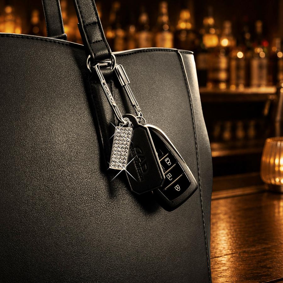 【新商品！11月下旬発売！】D.A.D スクエア カラビナ キーリング SB229 車 DAD ギャルソン GARSON スマートキー 鍵 キーホルダー クリスタル リモコンキー | D.A.D | 12