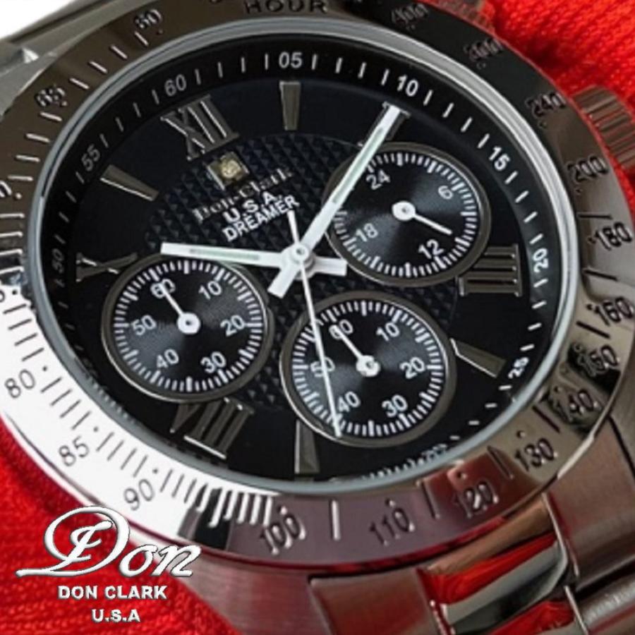 腕時計 メンズ 送料無料  ダンクラーク クロノグラフ S.EPSON(セイコー)製ムーブメント搭載 シルバーローマン文字盤 天然１Ｐダイヤモンド入り |  | 01