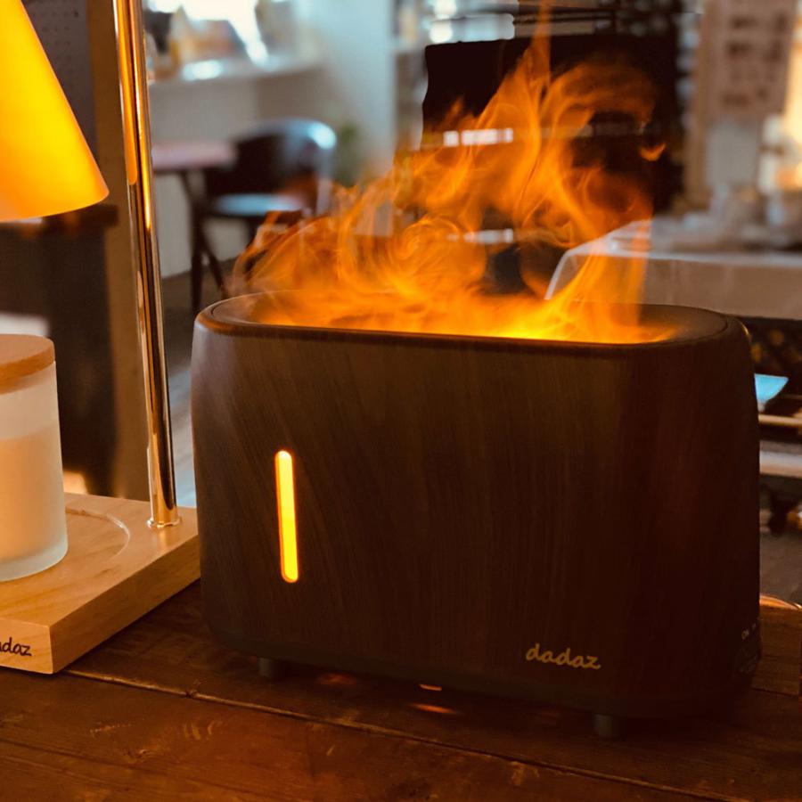 アロマディフューザー フレイム 卓上 超音波 木目調 精油 アロマ アロマオイル エッセンシャルオイル 加湿 人気 おしゃれ ギフト | dadaz | 05