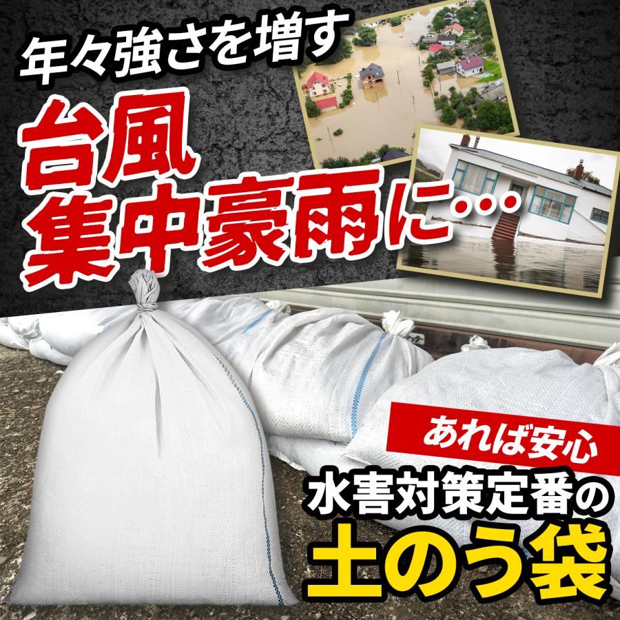 土のう袋 10枚 48cm×62cm 土嚢袋 台風対策 防災用 浸水対策 土木 ゴミ袋 ごみ袋 園芸 |  | 01