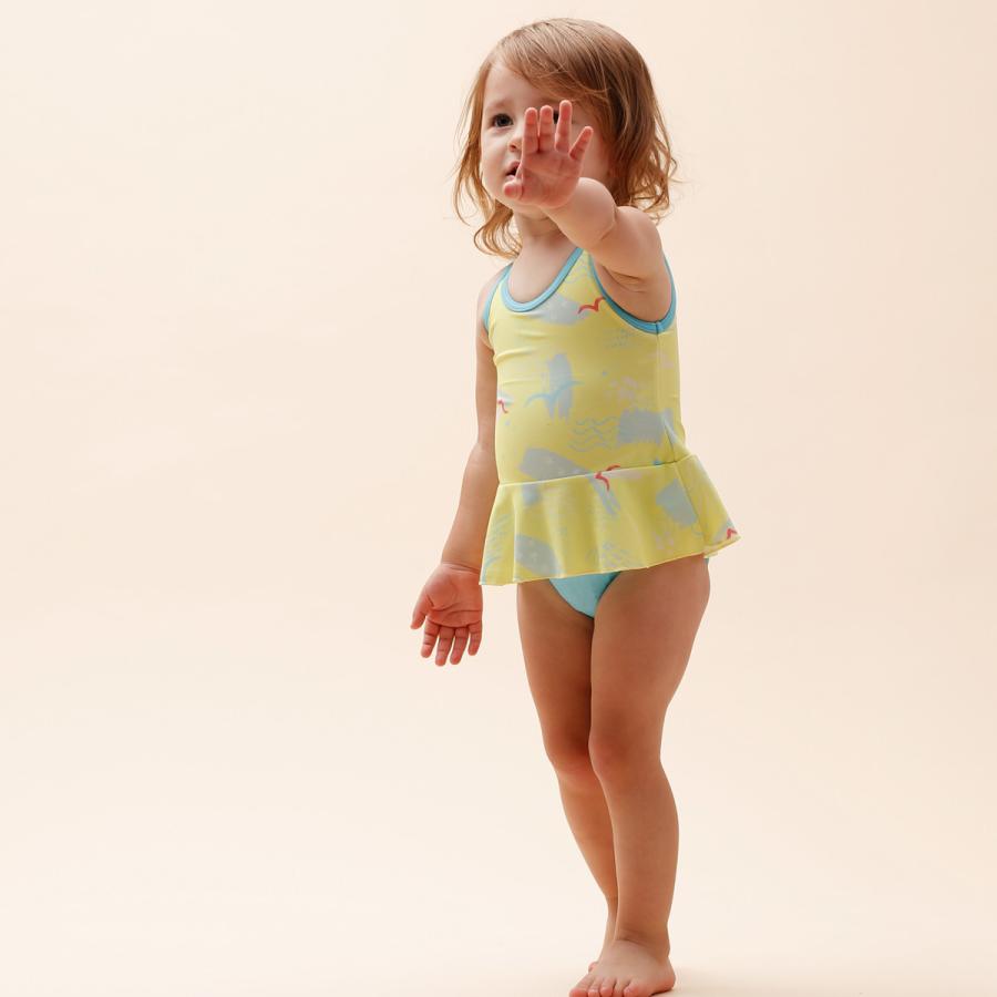 Sale D Fesense ディーフェセンス ワンピース水着 ベビー服 子供服 女の子 水着 80 90 100 110 ピンク イエロー サックス ネイビー ブルー オフ プール Dadway Ergobaby 通販 Paypayモール