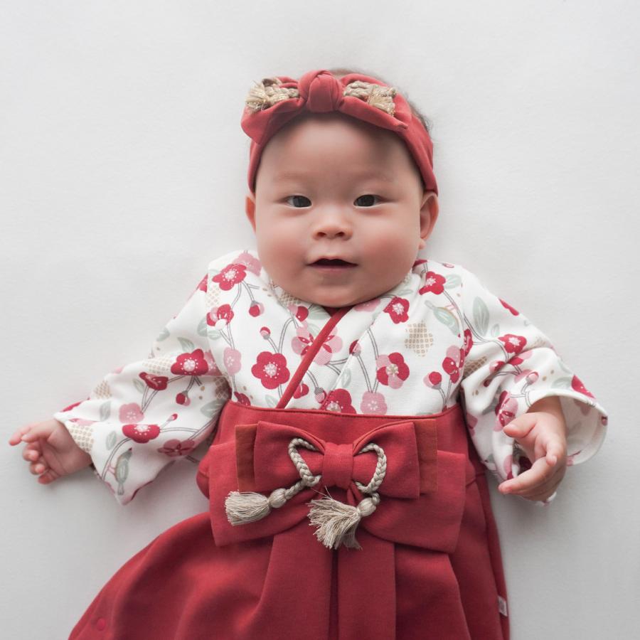 mocomoco ベビー袴 mocmof モクモフ 袴 ロンパース うめ柄 | ベビー服 子供服 2025