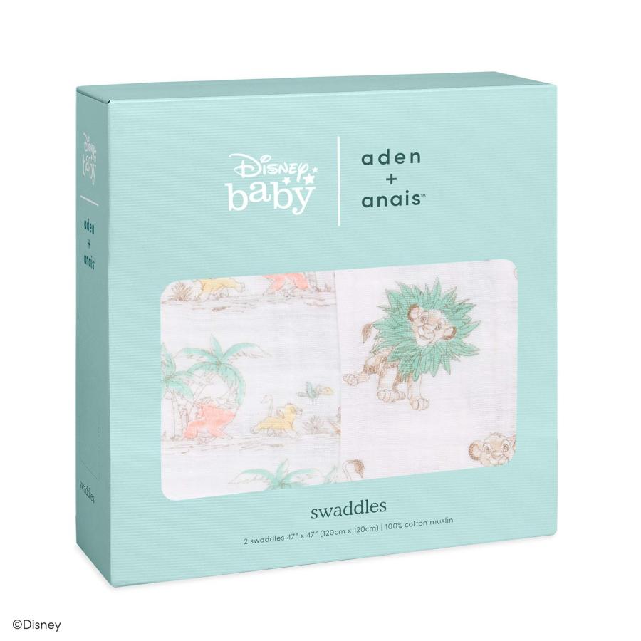 【新品】aden + anais スワドル ライオン柄 aden+anais(エイデンアンドアネイ) ディズニーベビー スワドル(2