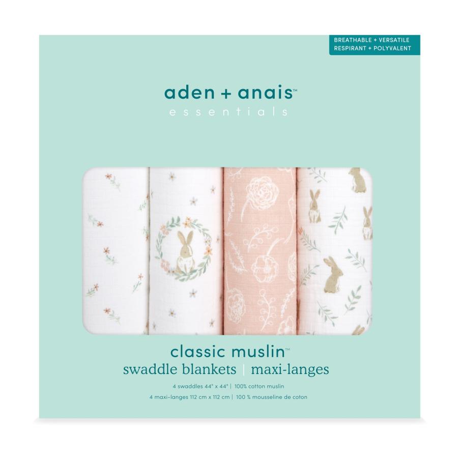 aden + anais essentials エイデンアンドアネイ エッセンシャルズ スワドル | 4枚入り おくるみ 出産準備 出産祝い 赤ちゃん コットンモスリン | aden+anais | 11