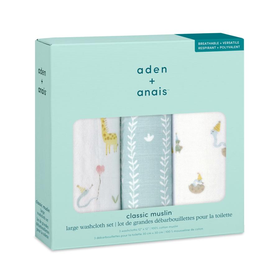 aden + anais エイデンアンドアネイ ウォッシュクロス 3枚セット | よだれ拭き ダブルガーゼ ギフト 入園 お風呂 多用途 | aden+anais | 14