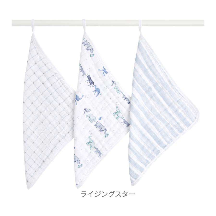 aden + anais エイデンアンドアネイ ウォッシュクロス 3枚セット | よだれ拭き ダブルガーゼ ギフト 入園 お風呂 多用途 | aden+anais | 05