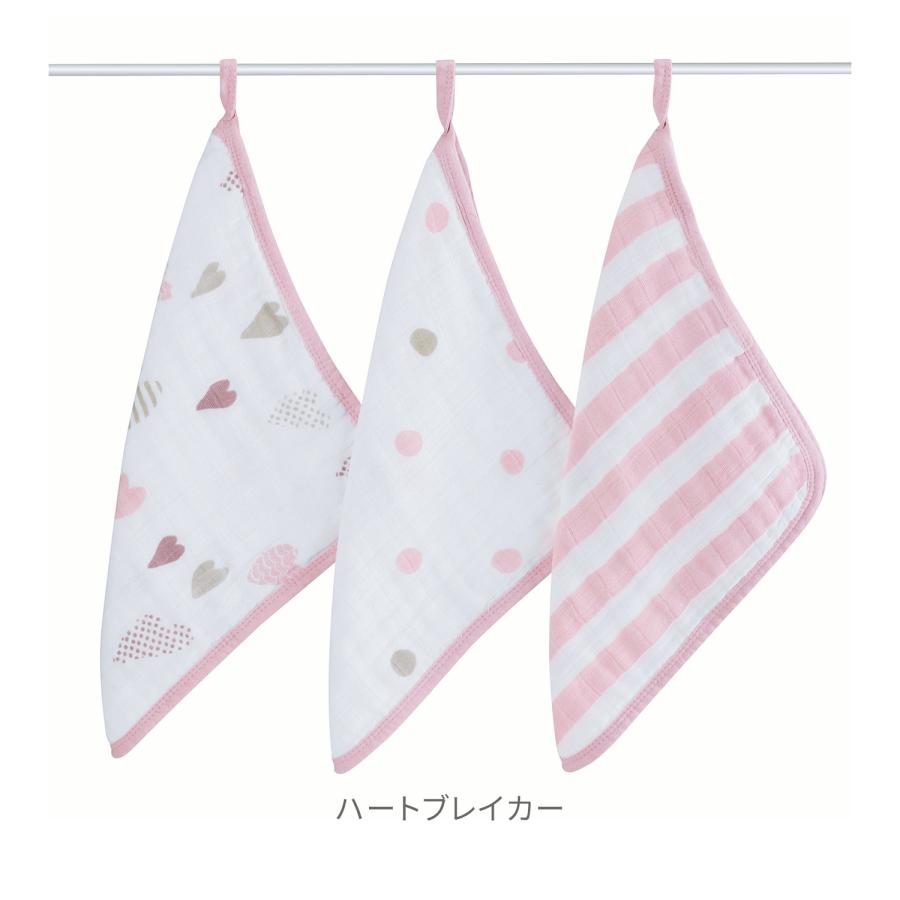 aden + anais エイデンアンドアネイ ウォッシュクロス 3枚セット | よだれ拭き ダブルガーゼ ギフト 入園 お風呂 多用途 | aden+anais | 02