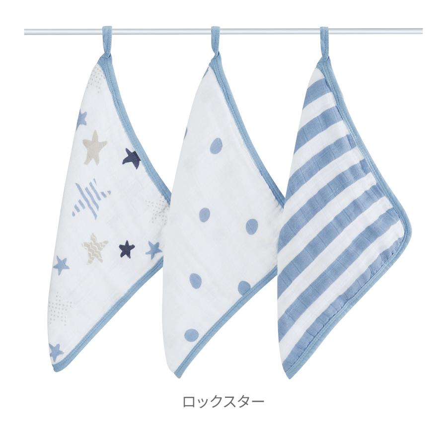 aden + anais エイデンアンドアネイ ウォッシュクロス 3枚セット | よだれ拭き ダブルガーゼ ギフト 入園 お風呂 多用途 | aden+anais | 03