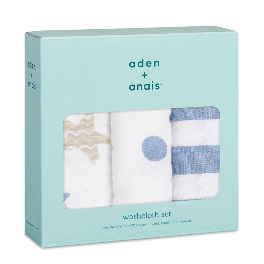aden + anais エイデンアンドアネイ ウォッシュクロス 3枚セット | よだれ拭き ダブルガーゼ ギフト 入園 お風呂 多用途 | aden+anais | 13