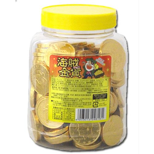 やおきん】ポット入り 海賊金貨チョコ（100枚入） : 駄菓子ワールド