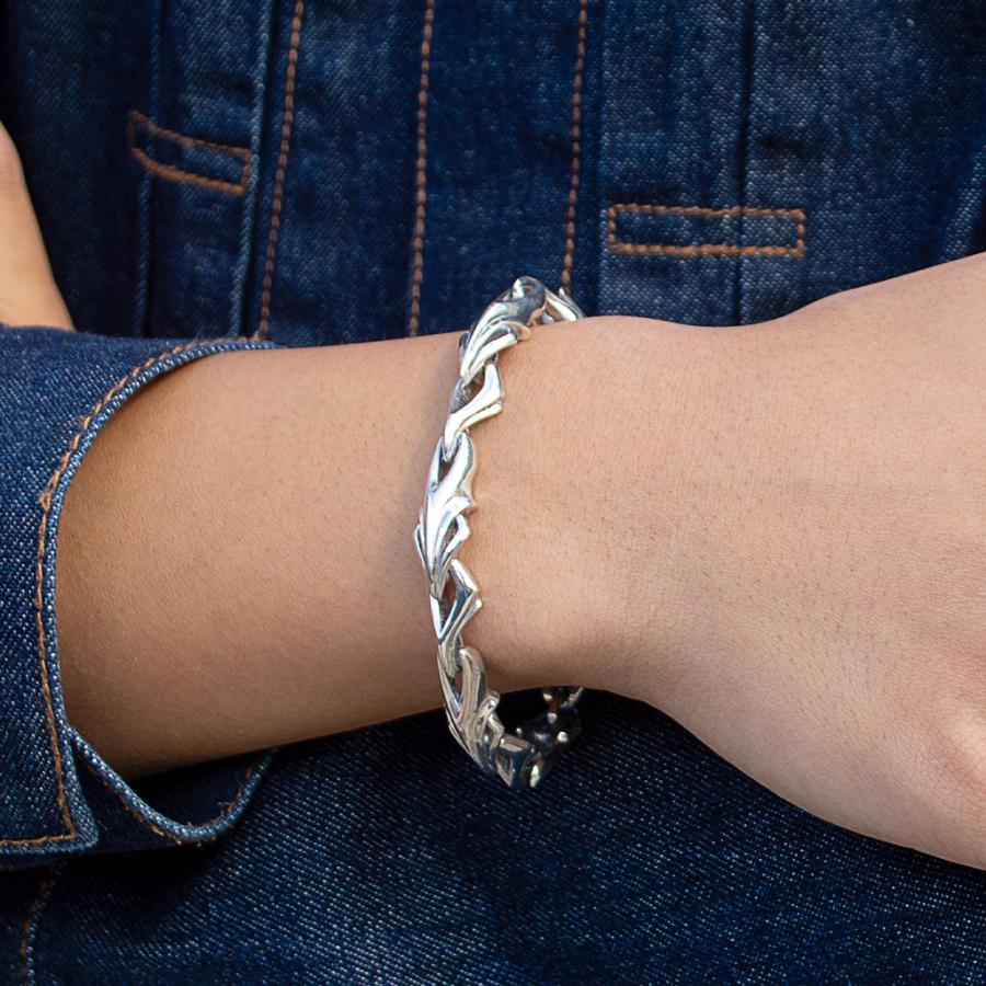 送料無料 メンズ シルバーブレスレット 銀製 シンプル オリジナル