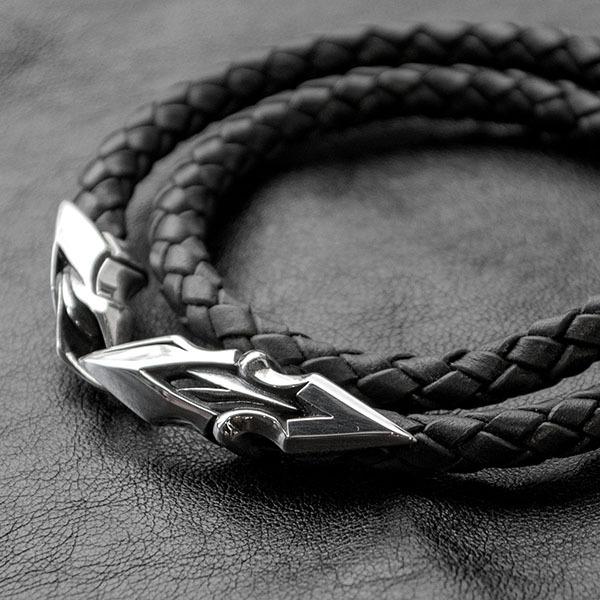 送料無料 メンズ ブレスレット レザー シンプル シルバー925 人気