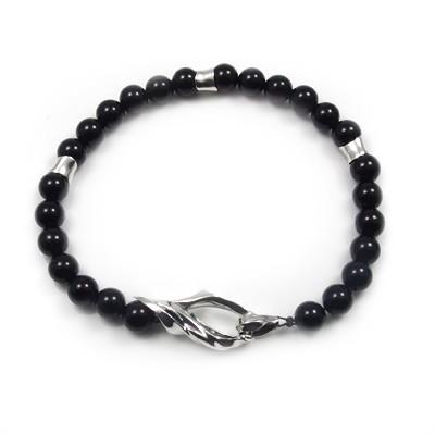 ブレスレット シルバー オニキス メンズ シンプル シルバー925 天然石 おしゃれ カジュアル 銀製 人気 プレゼント ハンドメイド dagdart ダグダート DB-180OX | 
