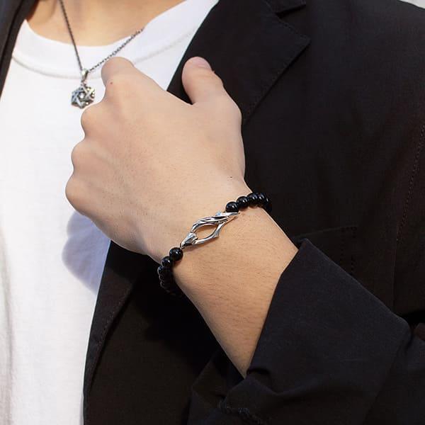 ブレスレット シルバー オニキス メンズ シンプル シルバー925 天然石 おしゃれ カジュアル 銀製 人気 プレゼント ハンドメイド dagdart ダグダート DB-180OX |  | 02