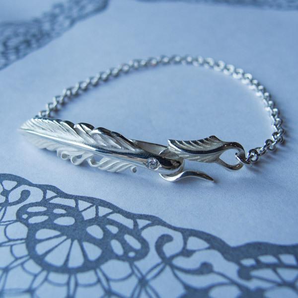 【メール便！送料無料※指定日・代引き・ギフト不可】レディース ブレスレット フェザー デザイン 誕生石 シルバー925 DAgDART ダグダート DB-183 | 