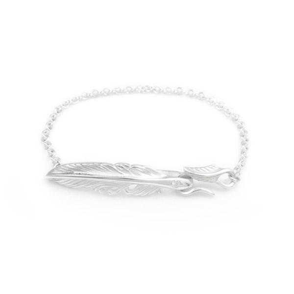 【メール便！送料無料※指定日・代引き・ギフト不可】レディース ブレスレット フェザー デザイン 誕生石 シルバー925 DAgDART ダグダート DB-183 |  | 02