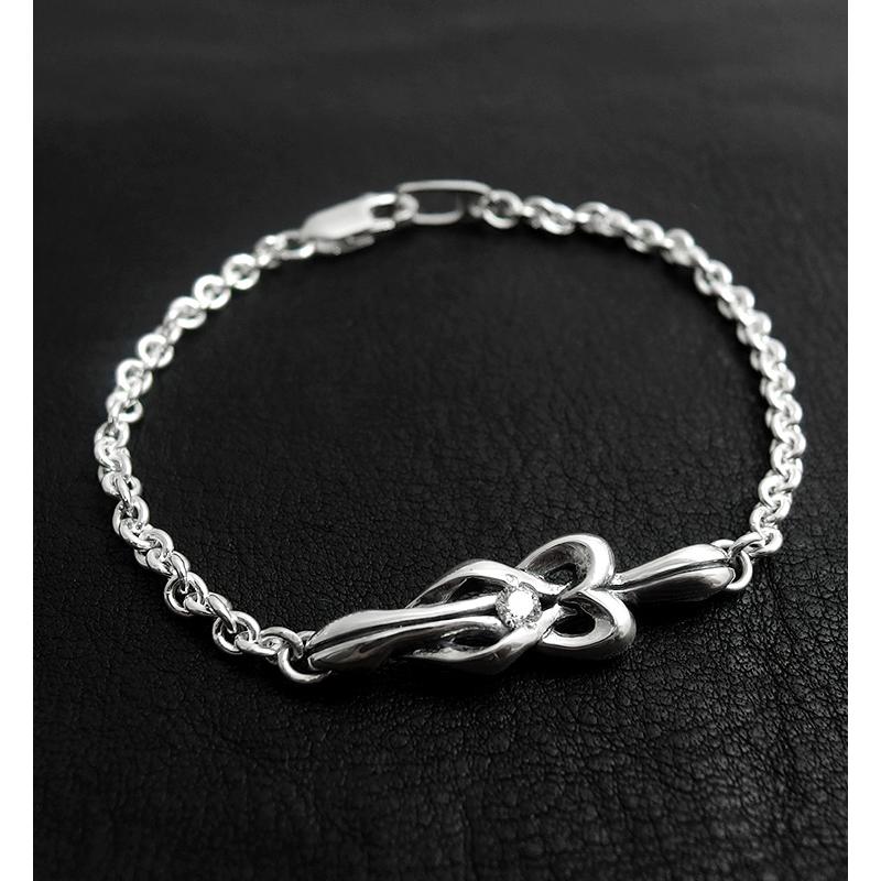 送料無料 レディース ブレスレット 誕生石 true knot 結び 絆 つながり シルバー チェーンブレス 銀製 シンプル おしゃれ 人気 カジュアル DAgDART DB-187 |  | 01