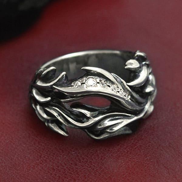 送料無料][D.four]炎モチーフキュービックジルコニア シルバーリング