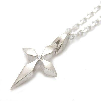 ペアペンダント ネックレス シルバー ダイヤモンド クロス 十字架