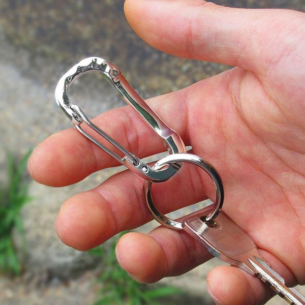 送料無料 名入れ カラビナフック リング付き キーホルダー 925 銀製