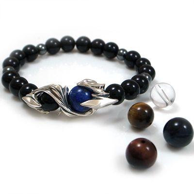 パワーストーン 数珠 天然石 ブレスレット シルバー オニキス ヘマタイト タイガーアイ ラピスラズリ 水晶 メンズ シルバー925 dagdart ダグダート | 