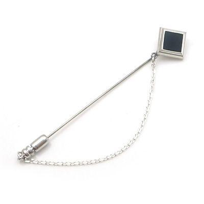 ラペルピン スーツ シルバー オニキス メンズ スクエア シンプル 925 人気 プレゼント パーティーアクセ ギフト オリジナル dagdart ダグダート DK-069OX | 