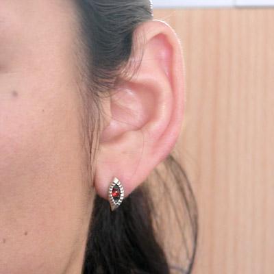 【メール便！送料無料※指定日・代引き不可】ガーネット シルバーピアス  片売り メンズ  人気 ハンドメイド ブランド DAgDART ダグダート DP-075GN |  | 02