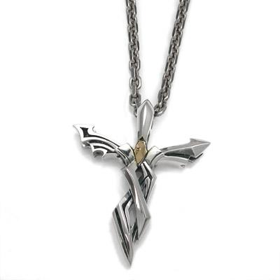 送料無料 シルバー ゴールドペンダント クロス ネックレス メンズ