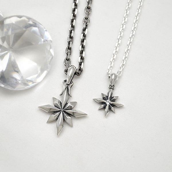 送料無料 ペア ネックレス 誕生石 天然石 シルバー ペンダント スター 星 シンプル カジュアル ペアアクセサリー ペア価格 DAgDART ダグダート DT-328-329の画像