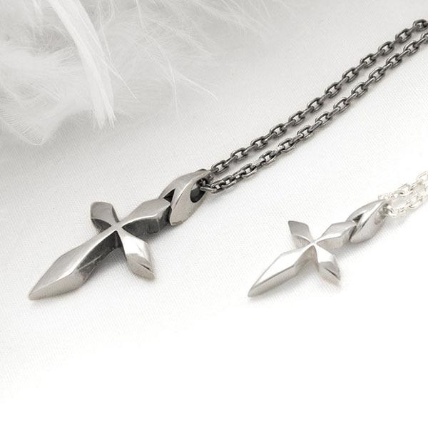 送料無料 ペアネックレス クロス シルバー ペンダント 銀製 シンプル