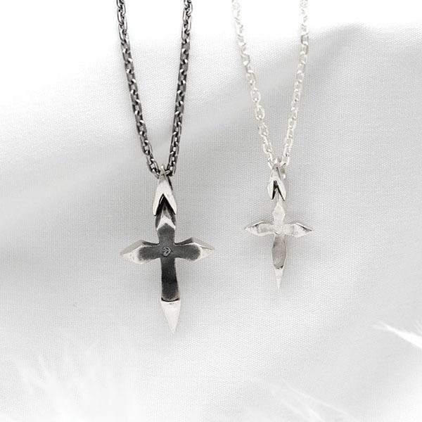 送料無料 ペアネックレス クロス シルバー ペンダント 銀製 シンプル