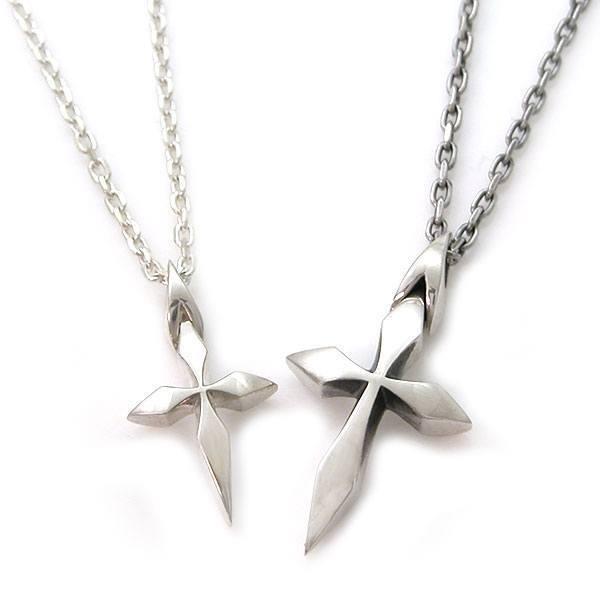 送料無料 ペアネックレス クロス シルバー ペンダント 銀製 シンプル