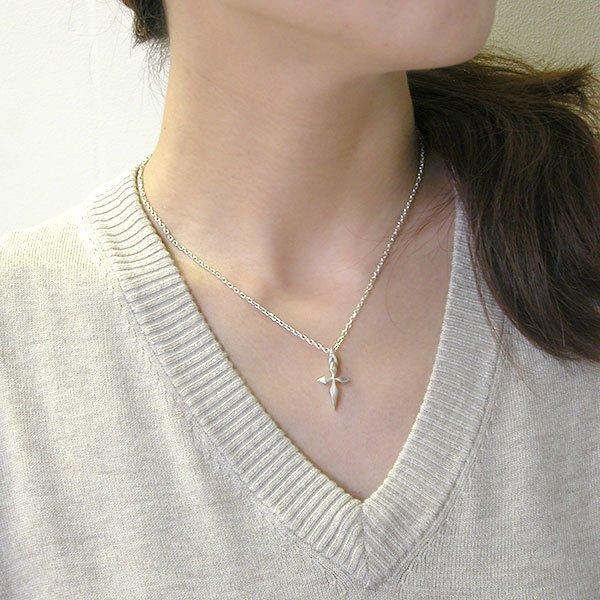 送料無料 ペアネックレス クロス シルバー ペンダント 銀製 シンプル