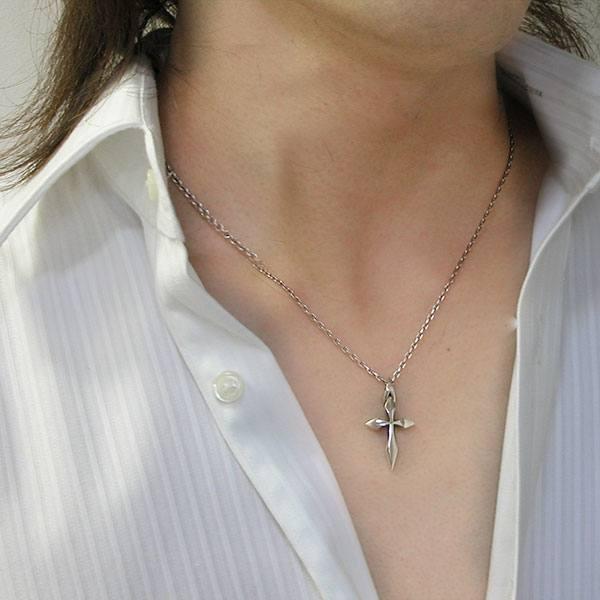 送料無料 ペアネックレス クロス シルバー ペンダント 銀製 シンプル