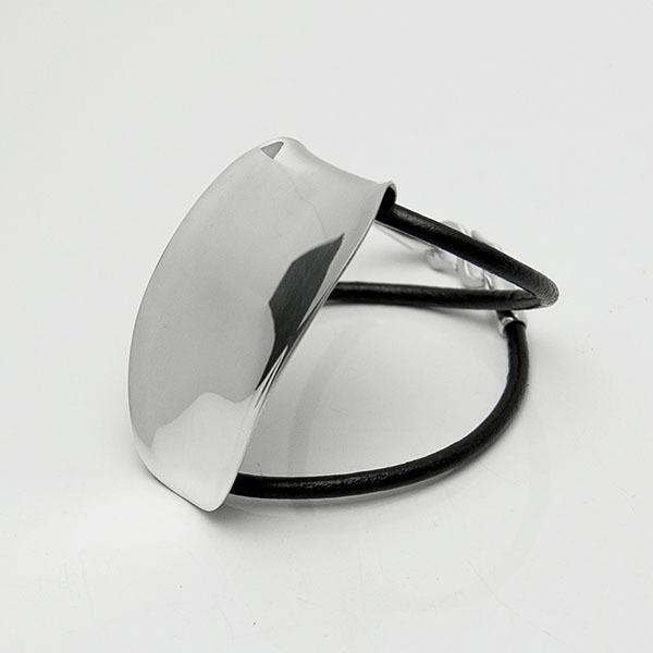 送料無料 完全オリジナルハンドメイド レザー×シルバーブレス ブラック メンズ レディス ブランド「Lifestyle Design Lab」LLB-010B