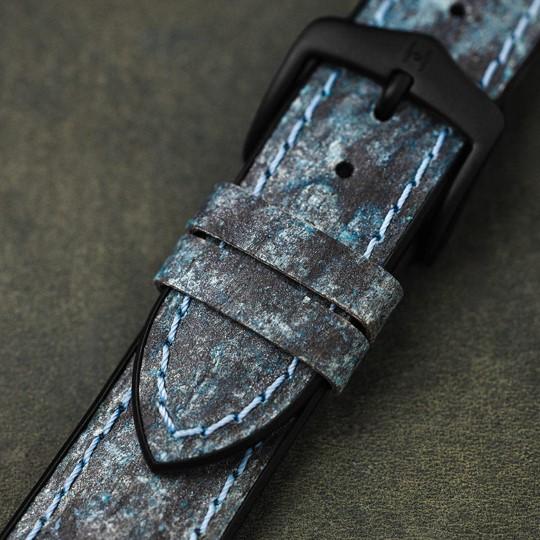 HIRSCH ヒルシュ Stone Summer  0925044080-5-20 ブルー 取付幅 20mm 腕時計用交換バンド アニマルフリー スレートストーン使用 天然素材 爆買の画像