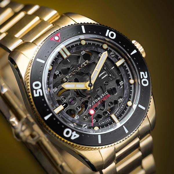 ノーロゴ カスタムウォッチ スイープ運針 シルバー ゴールド コンビ ノーロゴ カスタムウォッチ スイープ運針 シルバー ゴールド コンビ