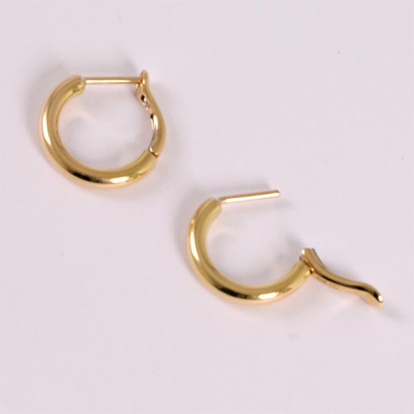 2-12）フープピアス 18k イエローゴールド 小さめ シンプルピアス