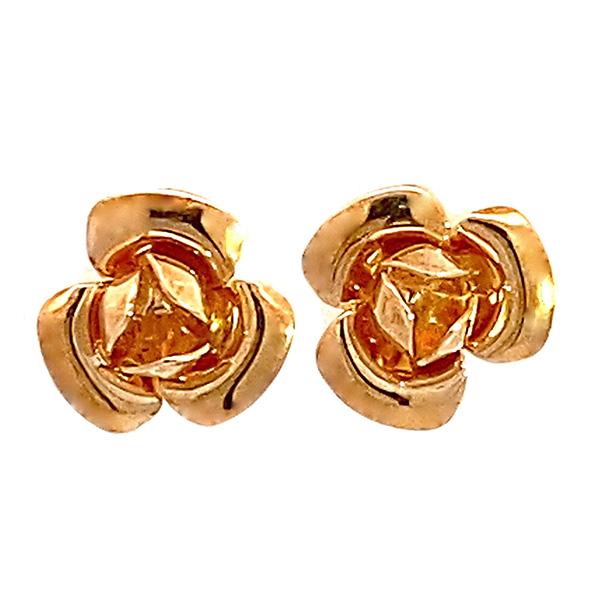 K18 イエローゴールド ピアス 薔薇 245113）日本製 薔薇ピアス 18k イエローゴールド ばら バラ ローズ