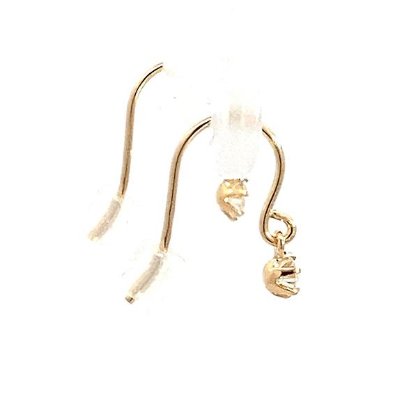 248056）天然ダイヤモンドピアス 0.1ct K18 一粒 ピアス フックタイプ