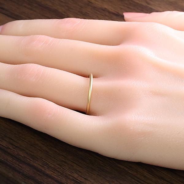 18k デザインリング 263232）指輪 k18リング 1.5mm幅 18金リング 艶消し加工 結婚指輪 18金