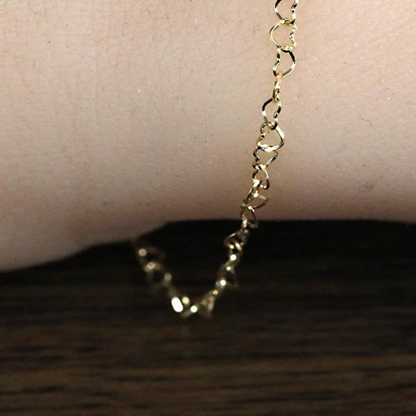 263584）ハートチェーンのブレスレット 18金 ブレスレット レディース