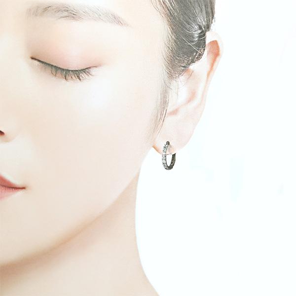 プラチナ900 1ct ダイヤモンド　フープピアス Pt900 1.0ct フープ エタニティ ダイヤモンド ピアス 人気