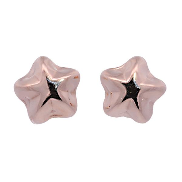 266502）ピアス 星形 18kPG 1ペア 両耳 レディース 女性 ぷっくり星 