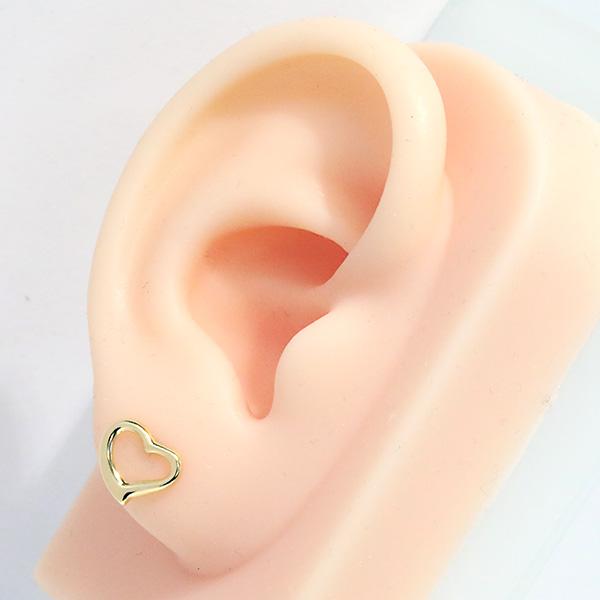 267028）オープンハートピアス k18ピアス ゴールドピアス レディース