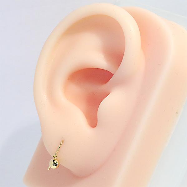 267166）フックピアス ミラーボール 4mm k18 ミラーカットボール