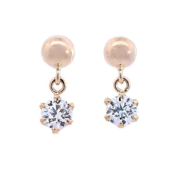 268663）日本製 キュービック ピアス 18金 K18 cz スタッドピアス k18