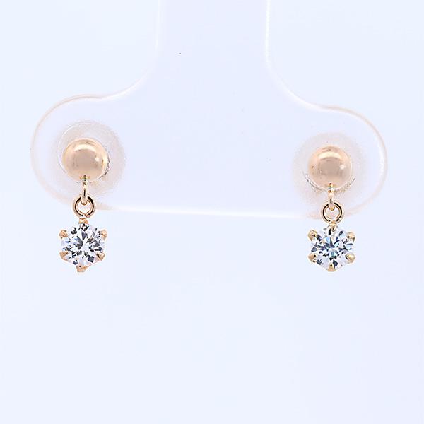 268663）日本製 キュービック ピアス 18金 K18 cz スタッドピアス k18