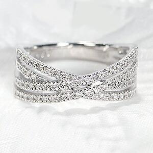 ber-ed-0273）指輪 ダイヤモンド クロス リング PT900 0.3カラット