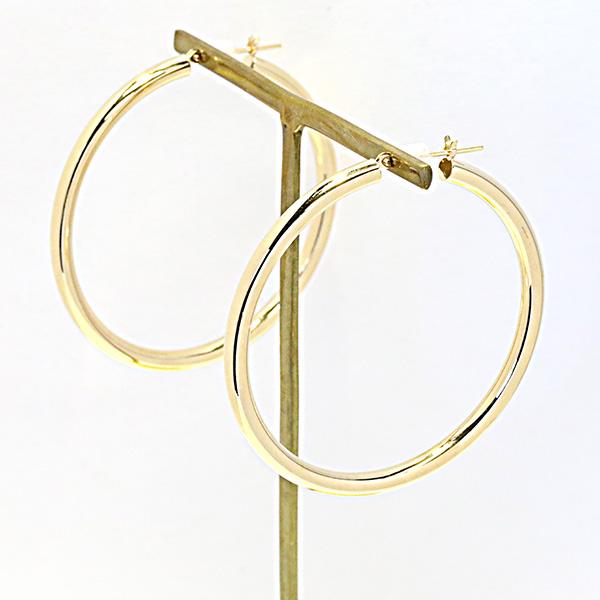 k345）フープピアス 輪っか リングピアス 18k ゴールド 3mm×45mm K18
